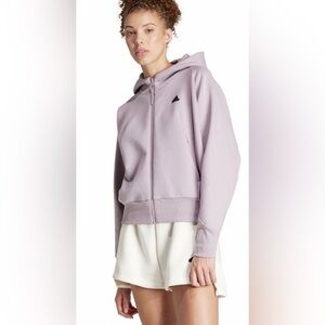 Adidas Z.N.E. Loose Fit Performance Full Zip Hoodie In Violet - Size XL - NWT